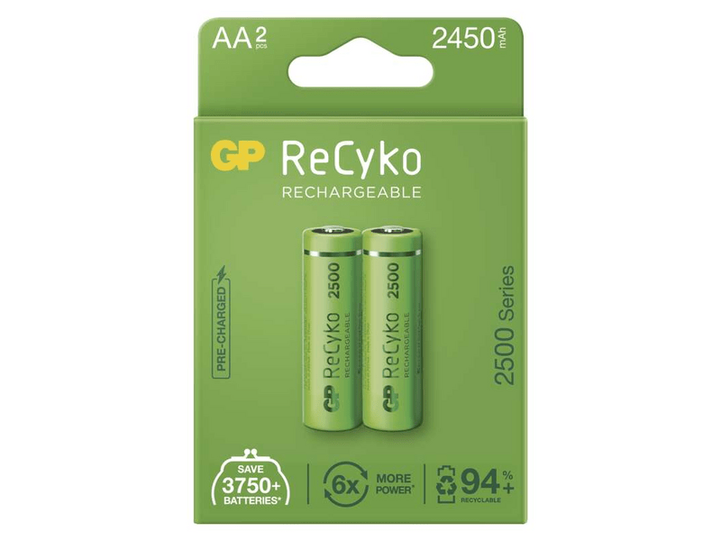 GP B2125 ReCyko NiMH HR6 (AA) 2450mAh Akkumulátor, 2db