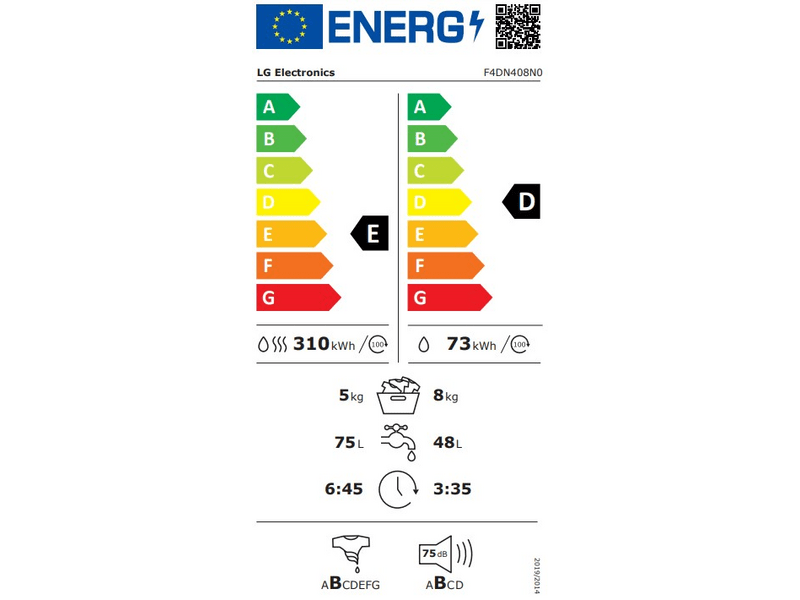 LG F4DN408N0 Mosó-szárítógép