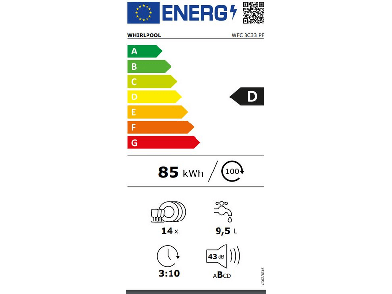 Whirlpool WFC3C33PF Mosogatógép