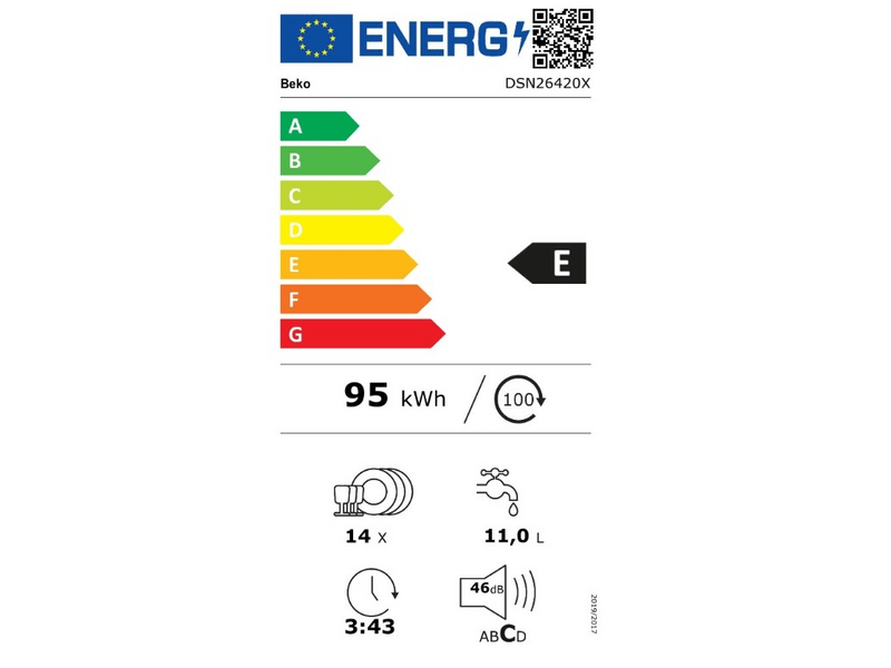 Beko DSN 26420X Beépíthető mosogatógép
