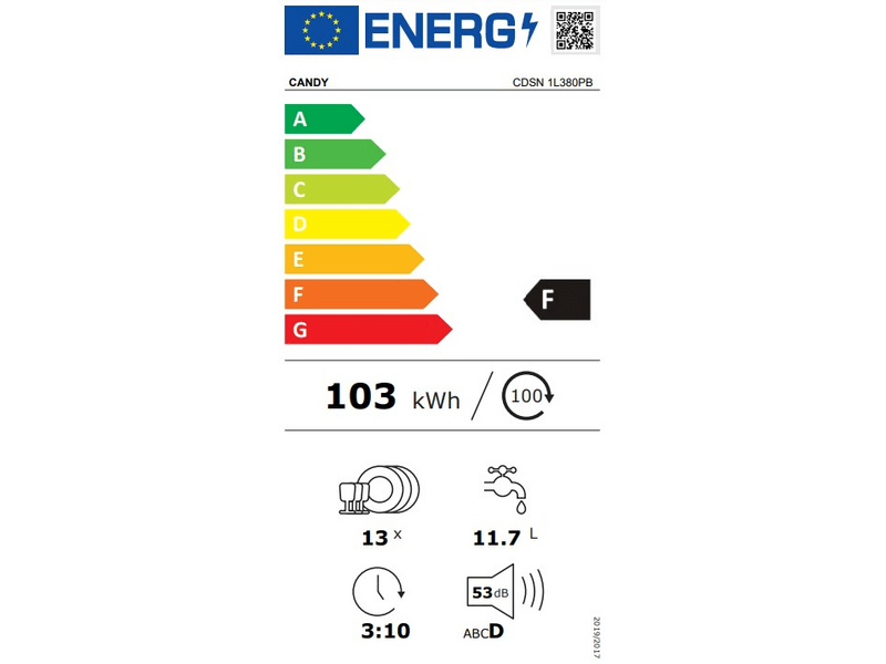 Candy CDSN 1L380PB Beépíthető mosogatógép