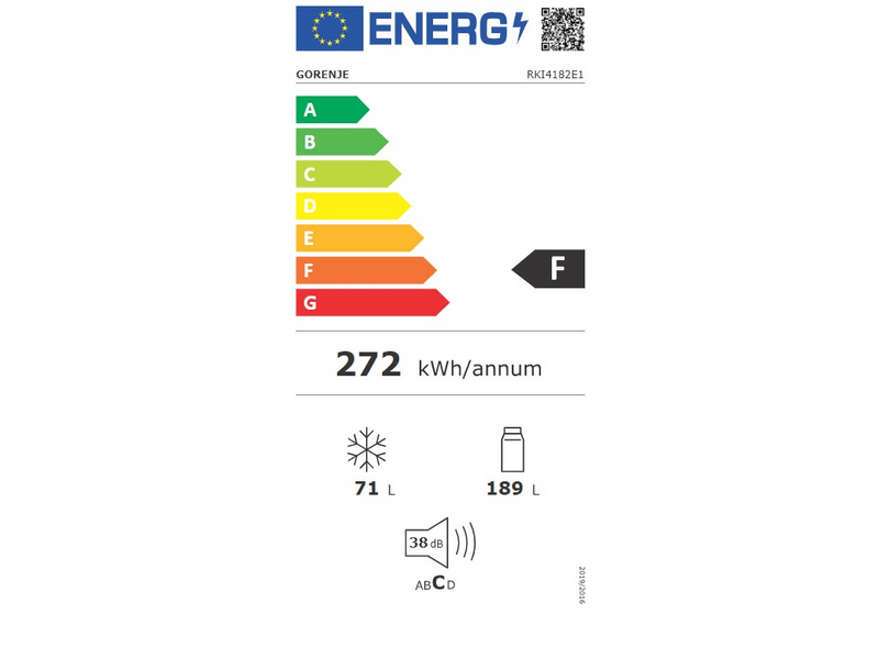 Gorenje RKI4182E1 Beépített alulfagyasztós kombinált hűtőszekrény