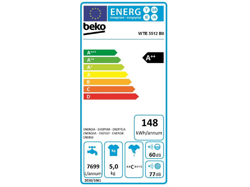 BEKO WTE 5512 B0 Elöltöltős mosógép