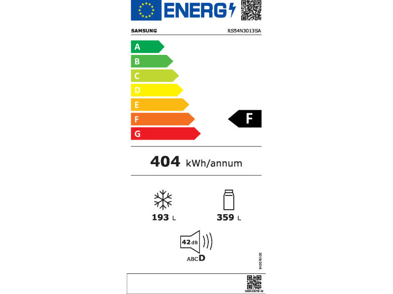 SAMSUNG RS54N3013SA/EO side by side hűtőszekrény