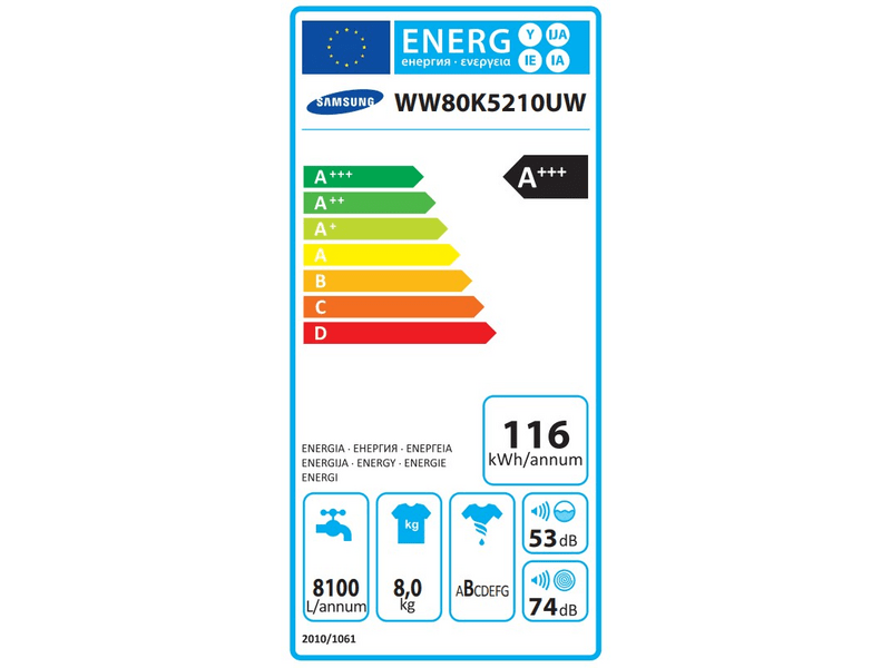 SAMSUNG WW80K5210UW/LE AddWash Elöltöltős mosógép