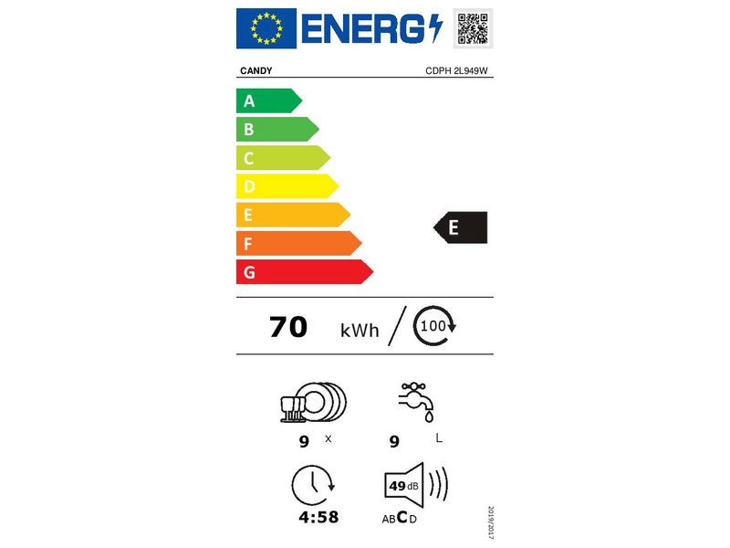 Candy CDPH 2L949W Szabadonálló keskeny mosogatógép