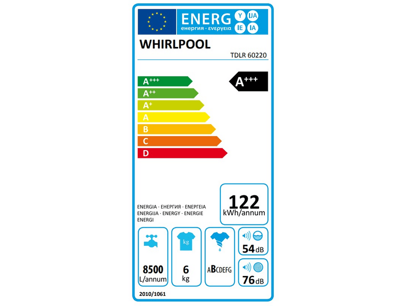 WHIRLPOOL TDLR 60220 Felültöltős mosógép