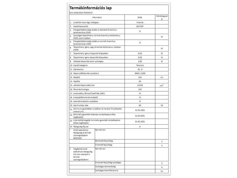 Hisense H65U7QF UHD 65