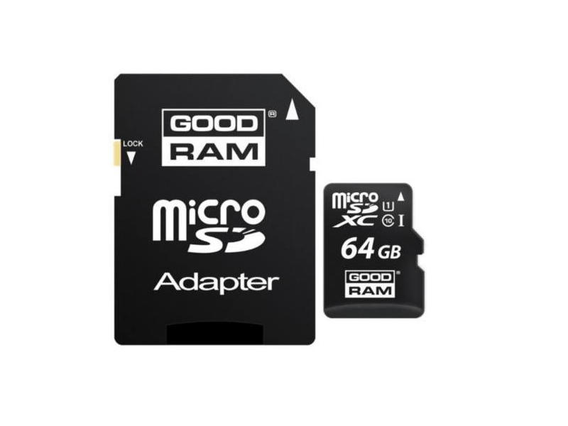 Goodram Memóriakártya MICROSDXC 64GB CL10 UHS-I+Adapter (M1AA-0640R12)