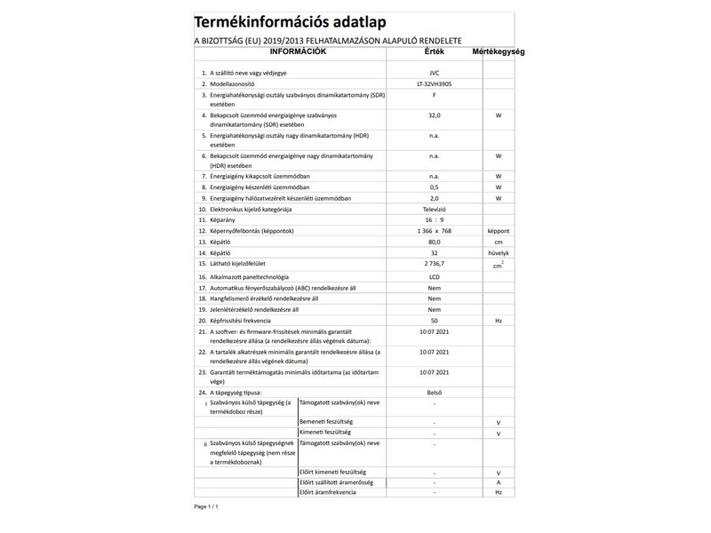 JVC LT32VH3905 HD Ready LED Tv