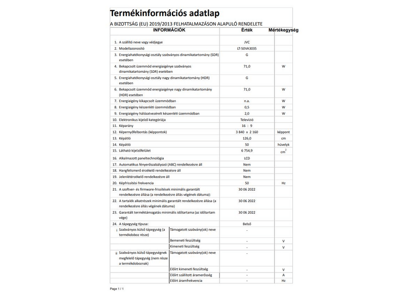 JVC LT50VA3035 UHD Smart LED Tv
