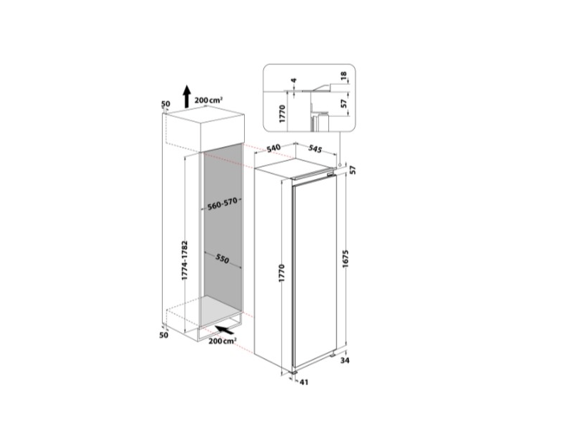 Whirlpool ARG 18081 beépíthető hűtőszekrény