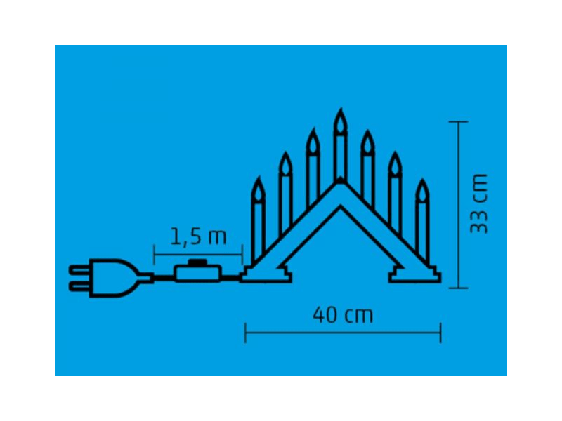 HOME Gyertyapiramis, piros, 7 gyertyaláng izzó, 230V (KAD 07/RD)