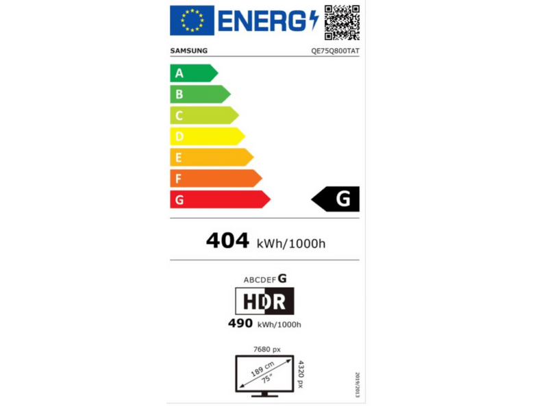 Samsung QE75Q800TATXXH 8K QLED Smart Tv