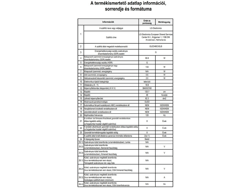 LG OLED48CX3LB 4K Ultra HD OLED Smart Tv