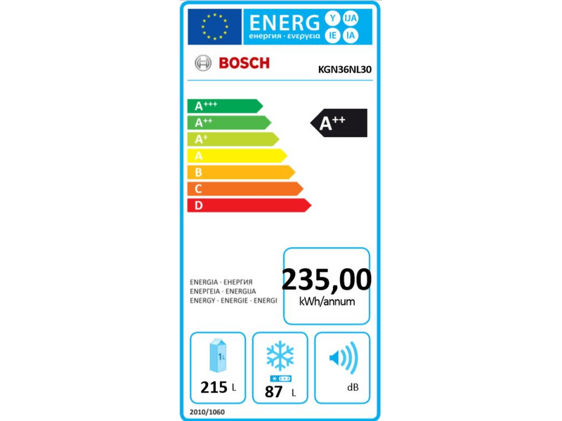 BOSCH KGN36NL30 Alulfagyasztós kombinált hűtőszekrény