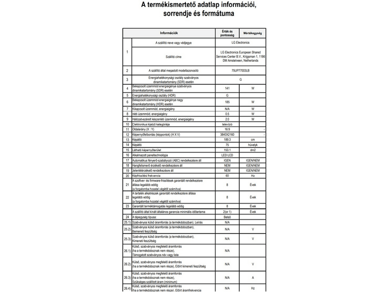 LG 75UP77003LB 75'' 4K HDR Smart UHD TV