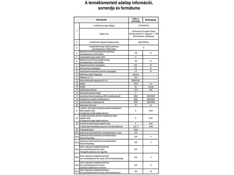 LG 65UN70003LA 4K Ultra HD Smart LED Tv