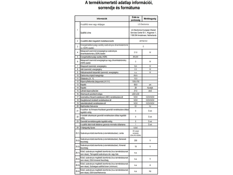 LG 28TN515V-PZ HD Tv-Monitor