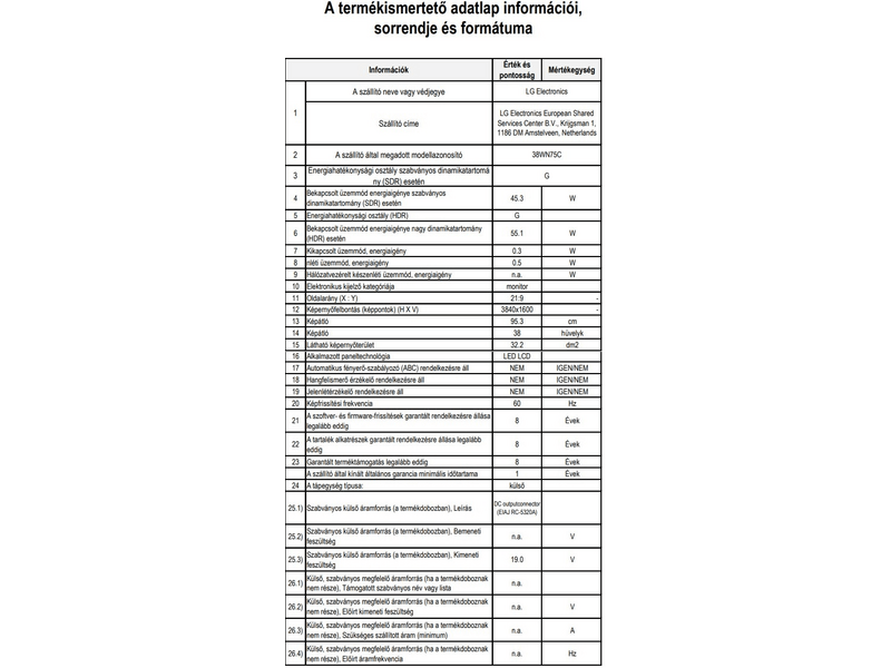 LG UltraWide 21:9 képarányú QHD+ IPS 38