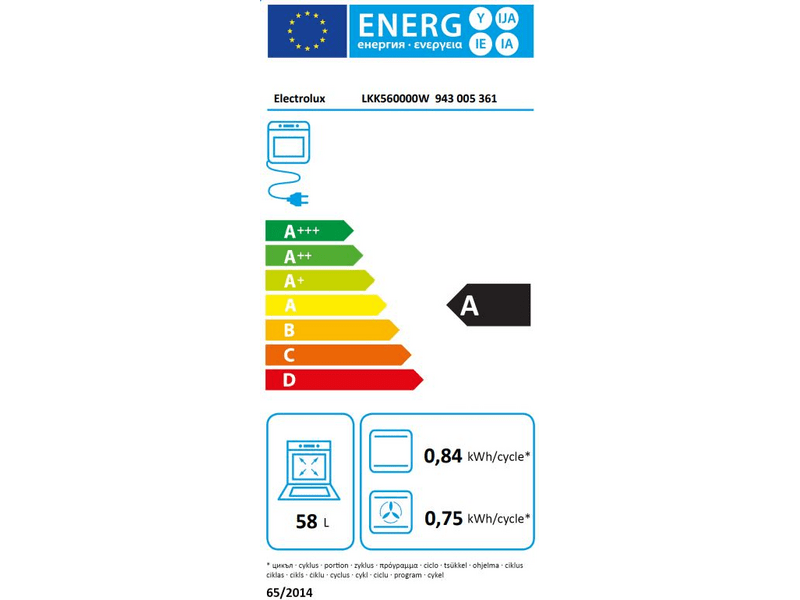 Electrolux LKK560000W PlusSteam Kombinált tűzhely, Fehér