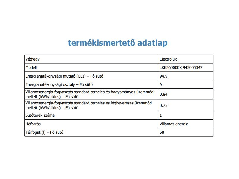 Electrolux LKK560000X PlusSteam Kombinált tűzhely, Inox