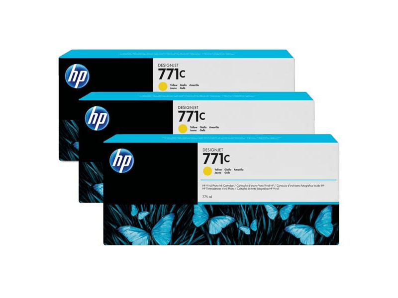 HP 771C sárga 3 db eredeti tintapatron csomag (B6Y34A)