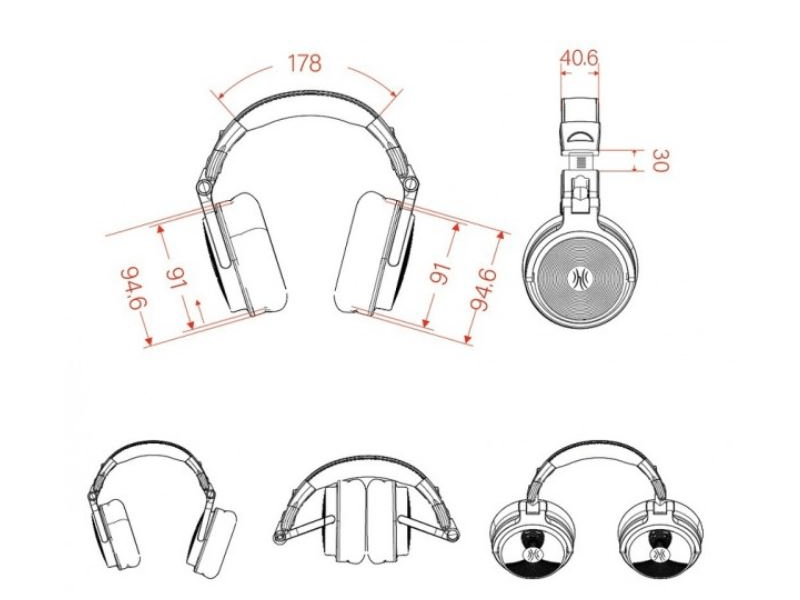 OneOdio PRO-10 fejhallgató, fekete