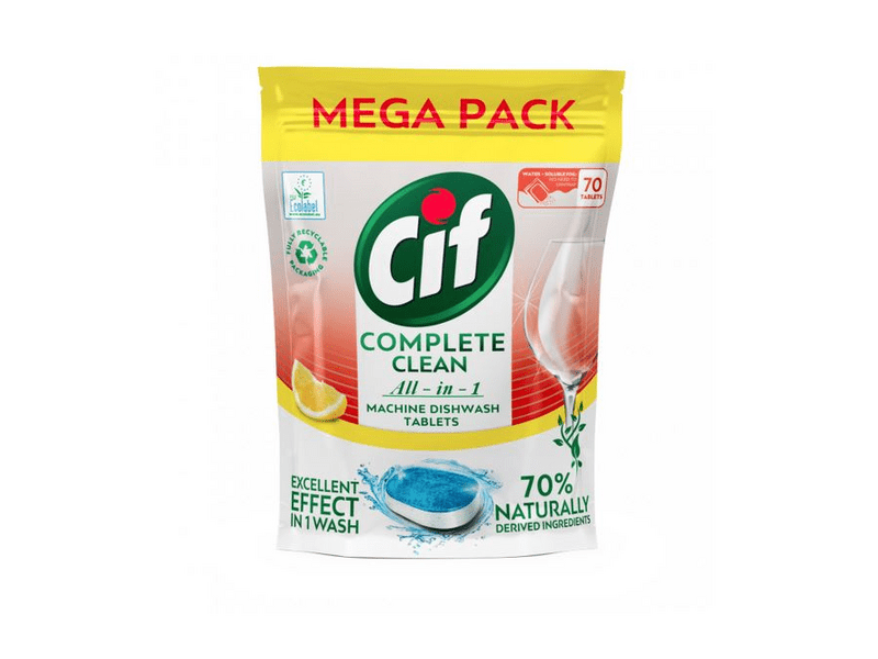 Cif Complete Clean All-in-1 Gépi mosogató tabletta, 70db