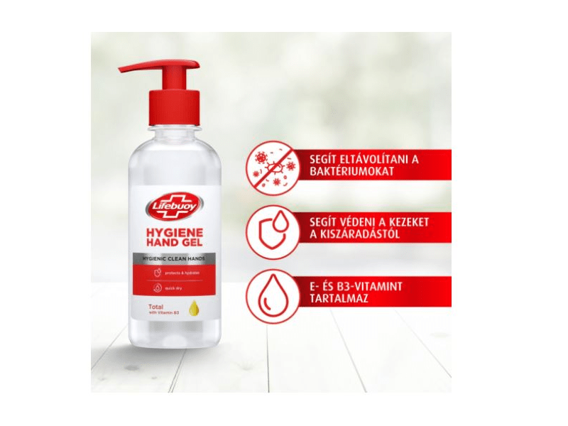 Lifebuoy Total higiénikus kéz gél antibakteriális összetevőkkel, 250 ml