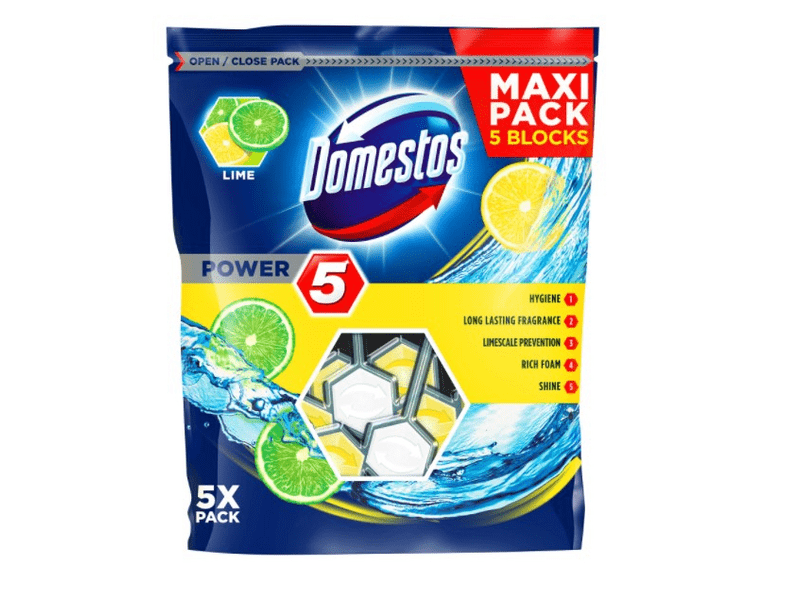 Domestos Power 5 WC frissítő blokk, Lime