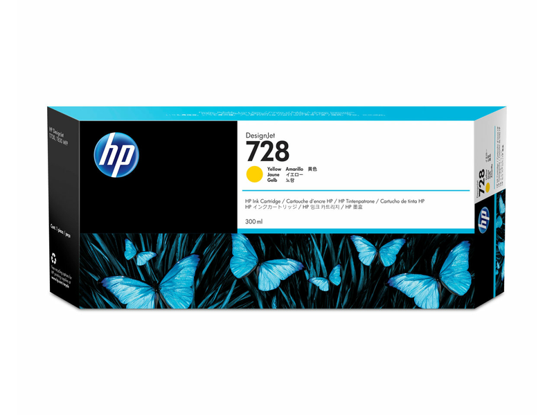 HP F9K15A DesignJet 728 300ml, Tintapatron, Sárga