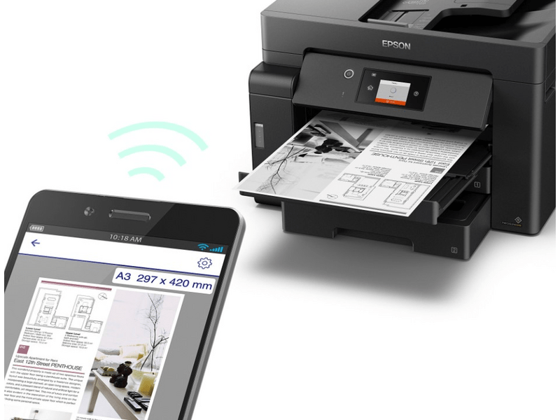 Epson M15140 A3 mono MFP, DUPLEX, WiFi, 4500 oldal tintával