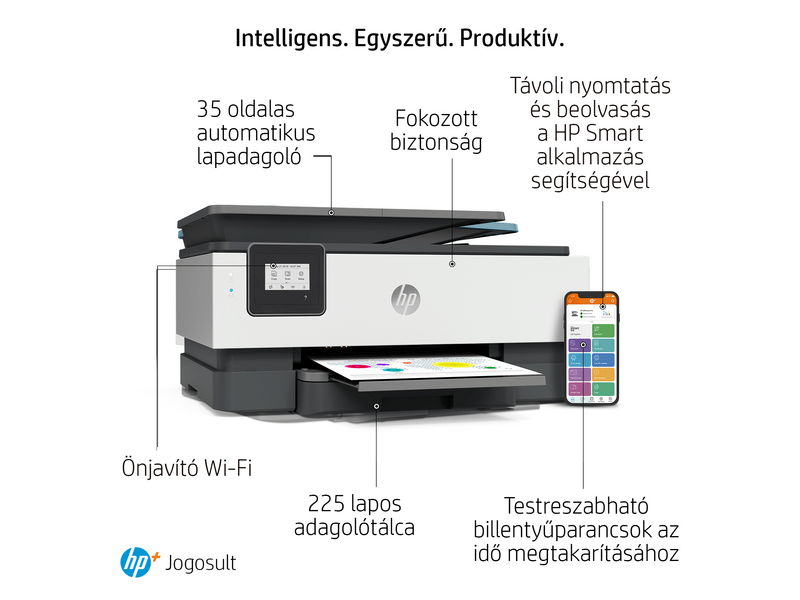 HP Officejet Pro 8012e multifunkciós tintasugraras nyomtató, A4, színes, Wi-Fi, HP+, 6 hónap Instant Ink (228F8B)