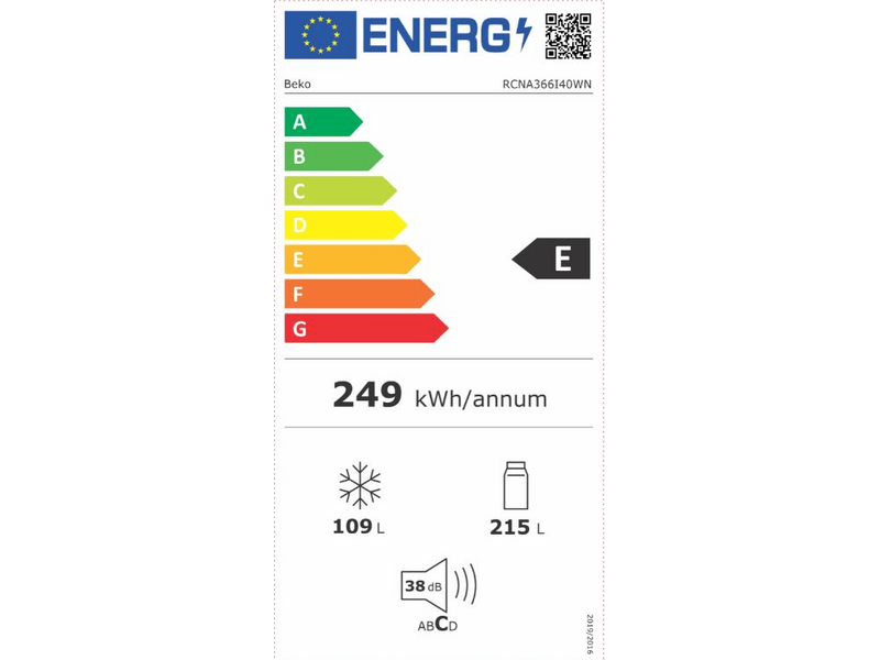Beko RCNA366I40WN Alulfagyasztós kombinált hűtőszekrény