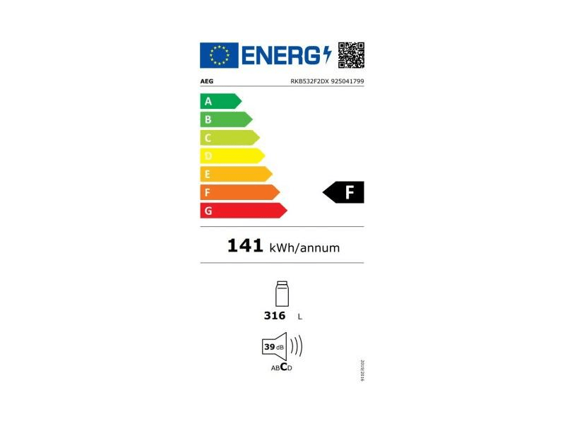AEG RKB532F2DX Egyajtós hűtőszekrény