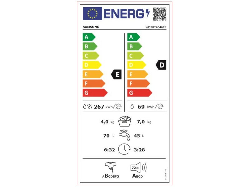 Samsung WD70T4046EE/LE Mosó- és szárítógép