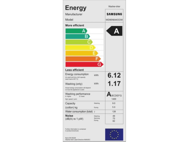 Samsung WD90N644OOW/LE Mosó- és szárítógép QuickDrive technológiával