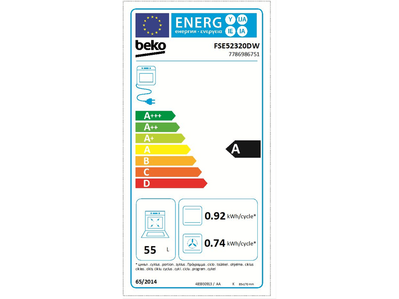 BEKO FSE52320DW Tűzhely Kombinált tűzhely