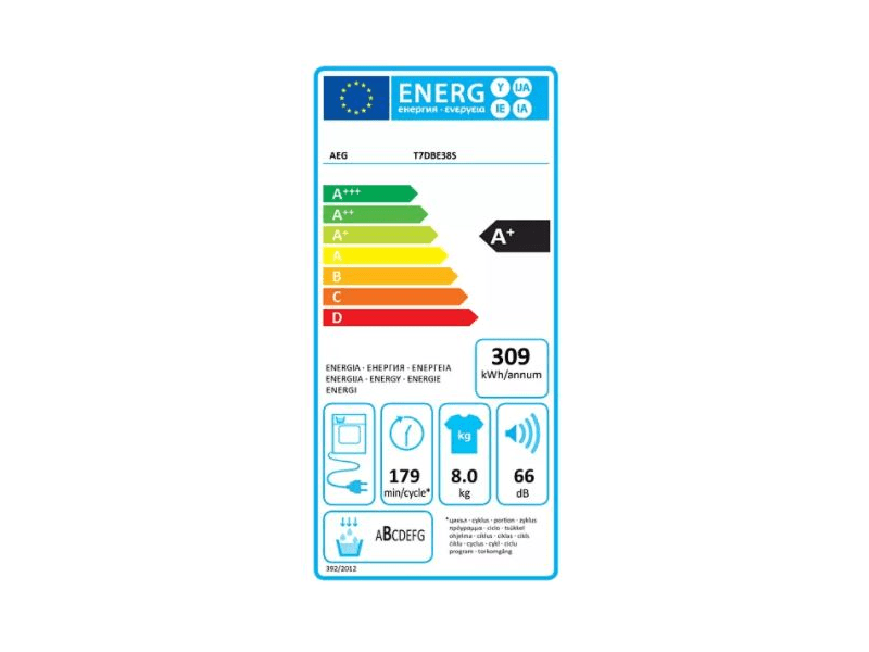 AEG T7DBE38S Hőszivattyús szárítógép, 8 kg, LCD kijelző