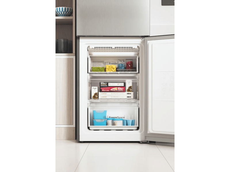 Indesit INFC8 TO32X Alulfagyasztós kombinált hűtőszekrény, inox