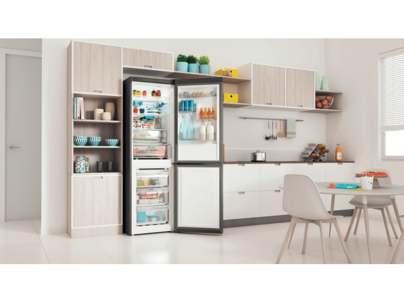 Indesit INFC8 TO32X Alulfagyasztós kombinált hűtőszekrény, inox