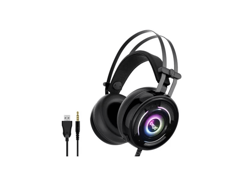 iPega PG-R008 RGB Gaming fejhallgató, mikrofonnal, fekete