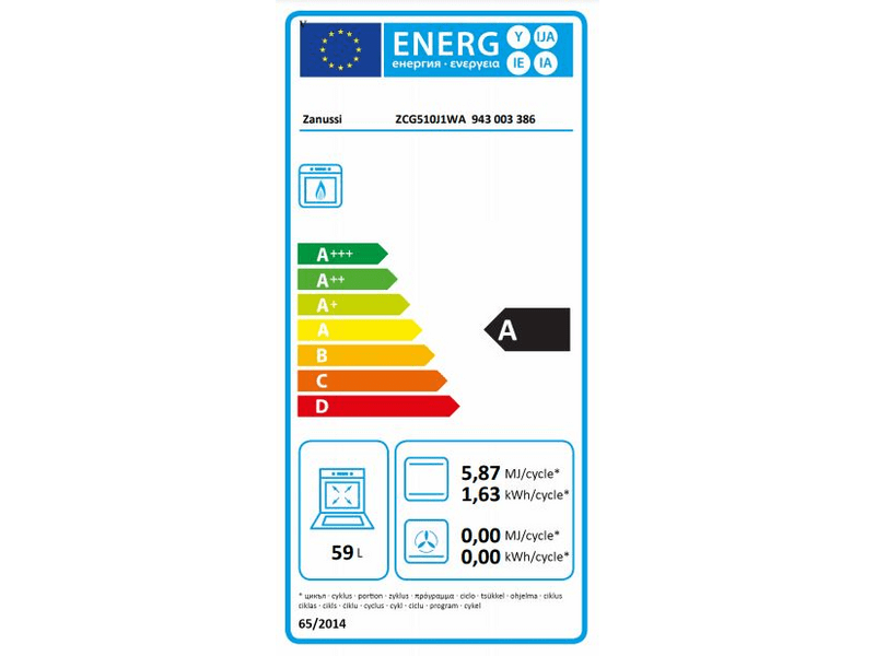 ZANUSSI ZCG510J1WA Gáztűzhely