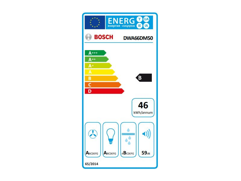 Bosch DWA66DM50 Fali páraelszívó, Inox