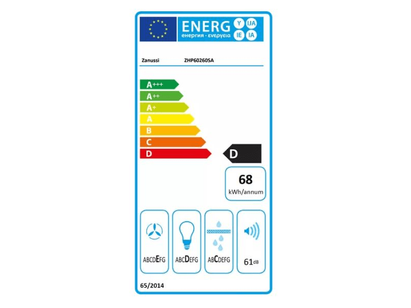 Zanussi ZHP60260SA Beépíthető páraelszívó