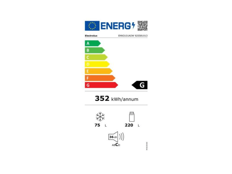 Electrolux ENN3101AOW Beépíthető kombinált hűtőszekrény, 185 cm