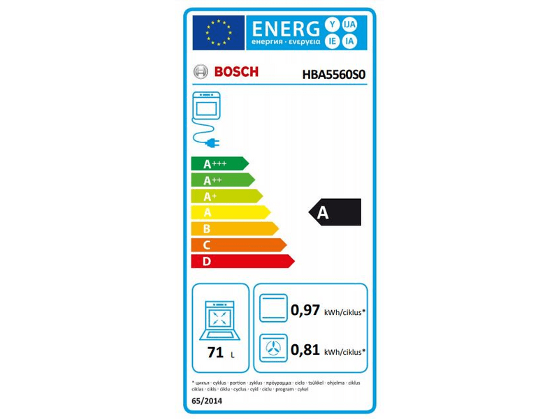 Bosch HBA5560S0 Beépíthető elektromos sütő
