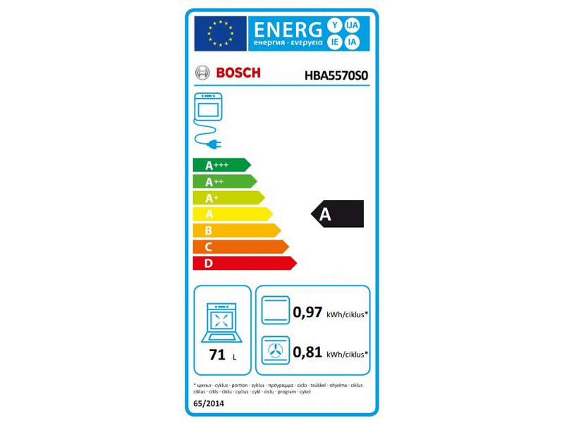 BOSCH HBA5570S0 Beépíthető sütő
