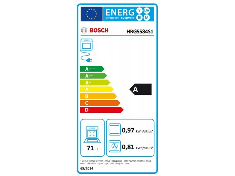 BOSCH HRG5584S1 Beépíthető sütő gőzfunkcióval